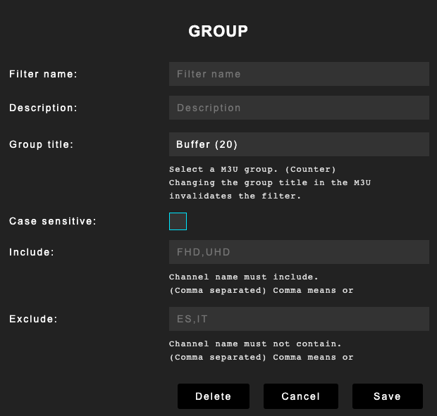 Filter: Group Title Filter